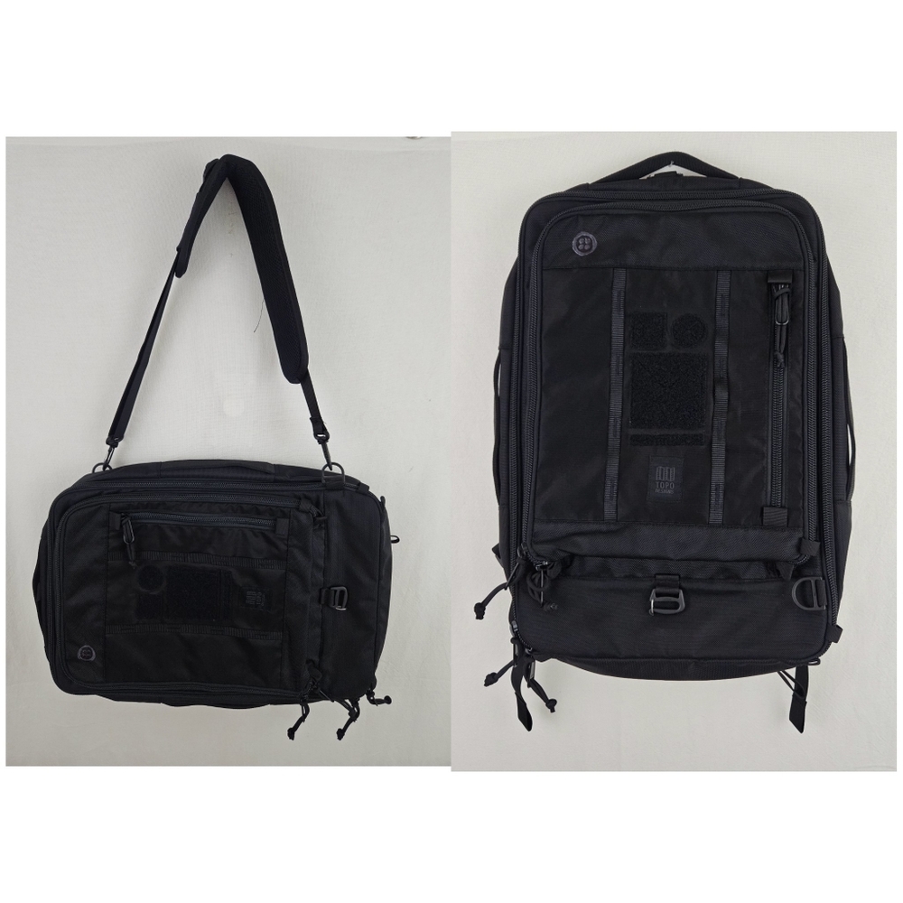 Topo Designs 30L Global Travel Black Backpack Messenger